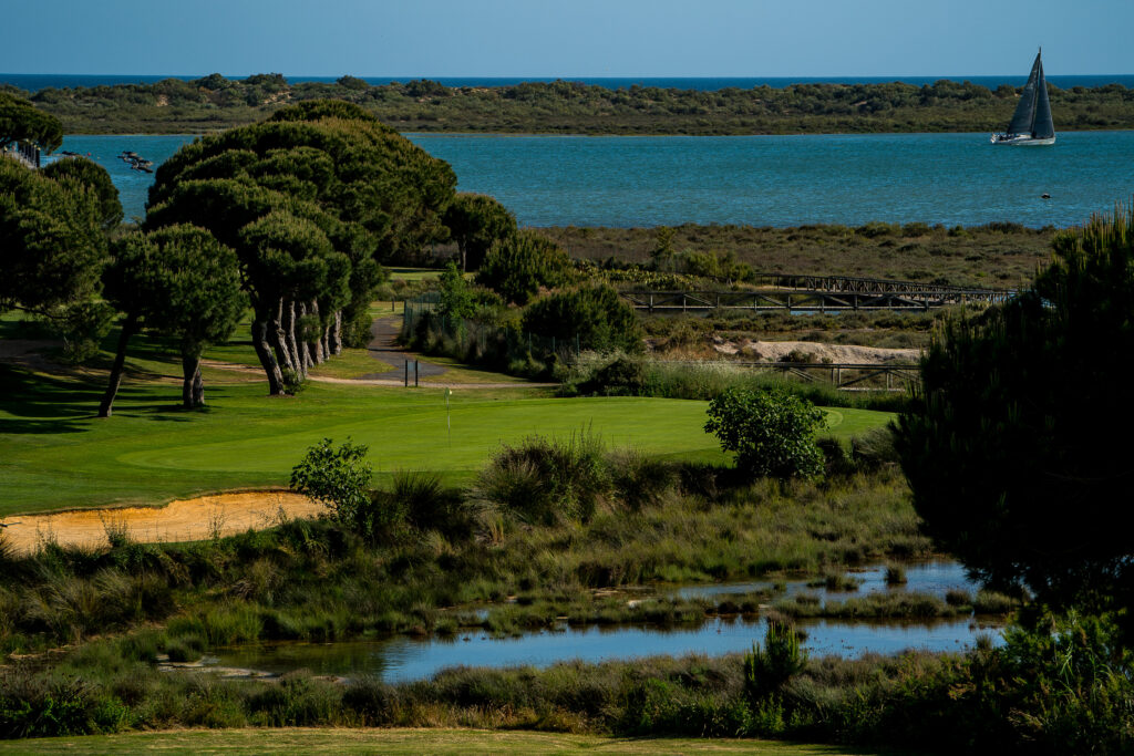 Golf course with marshland